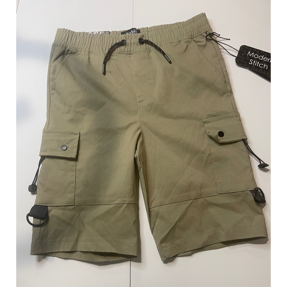 Modern Stitch Kids Khaki Cargo Shorts XL 18 Stretch Tech Utility BS56-6-KK NEW